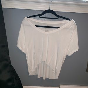 Cropped White V-Neck
